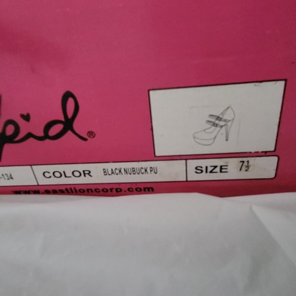 Qupid platform W 7.5 black heels - Picture 2 of 2